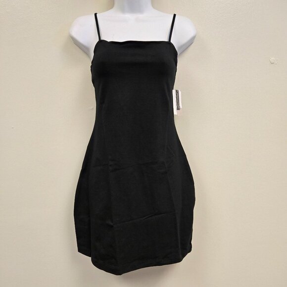 Nordstrom Basic Black Sleeveless Spaghetti Strap Mini Tank Dress S - Picture 1 of 9